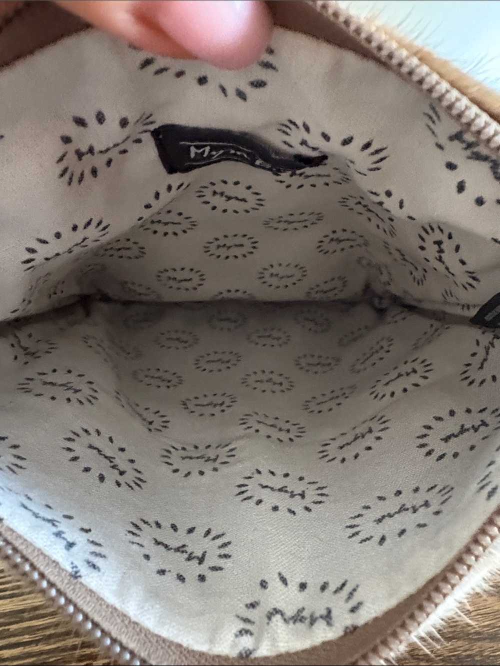 MYRA Cowhide Crossbody Bag in White & Brown - Classic Leather Strap - Picture 5 of 5